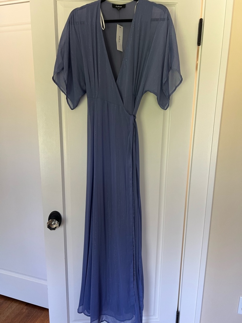 Aakaa Periwinkle Wrap Maxi Dress
